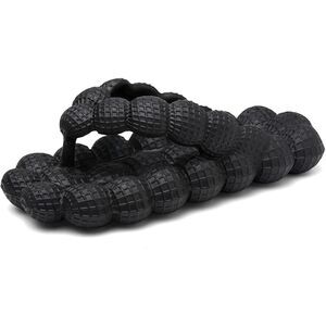 Foamwalk Flip-flops Bubble Shoes Sandals Women's Size 7 Slides Black Slippers